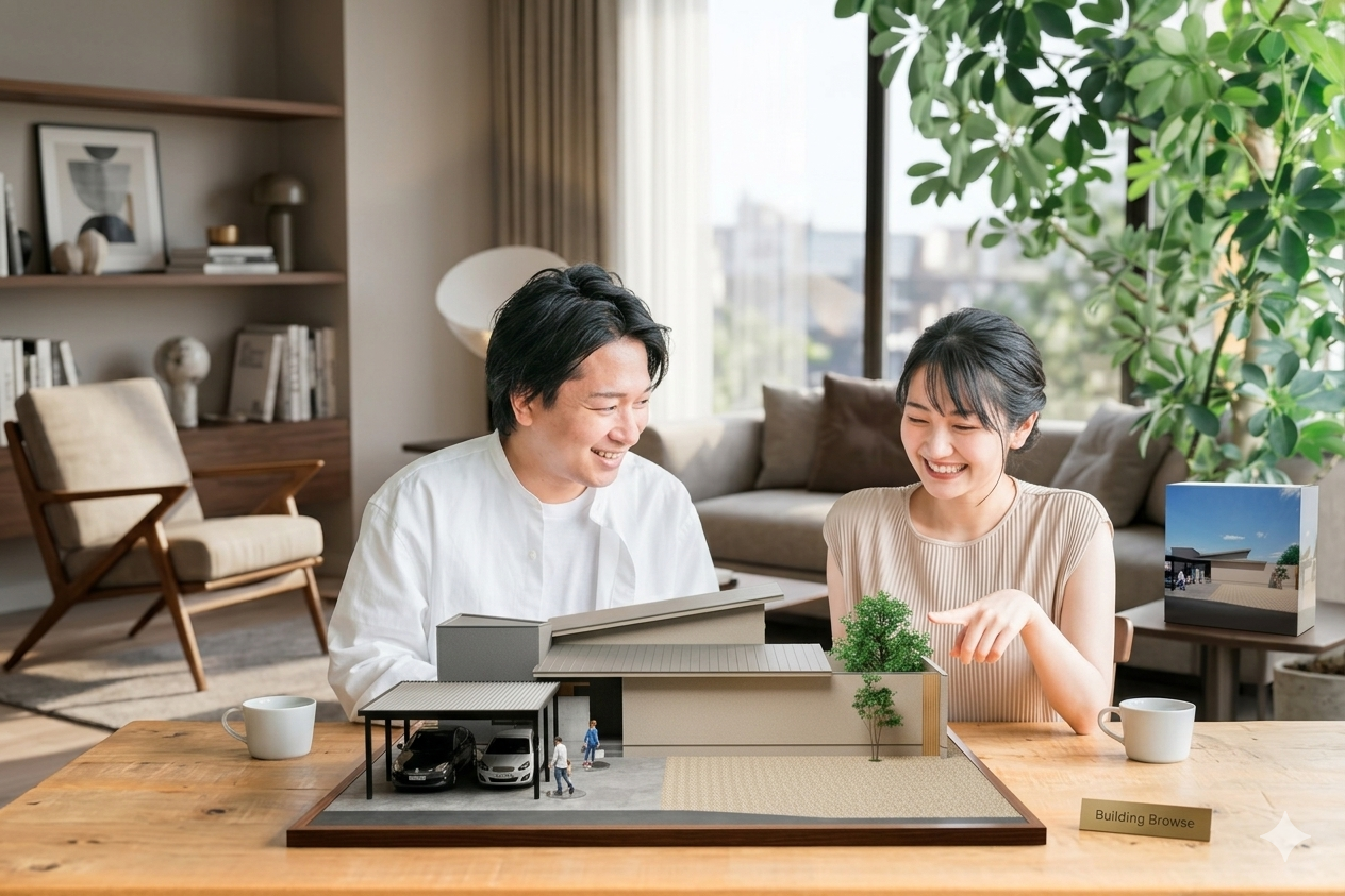 住宅の素材や仕様を丁寧に打ち合わせする様子