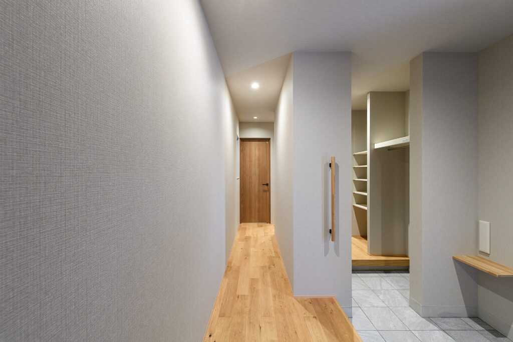 福井県の注文住宅事例｜雪国でも使いやすい土間収納とシューズクロークのある暮らしやすい間取り