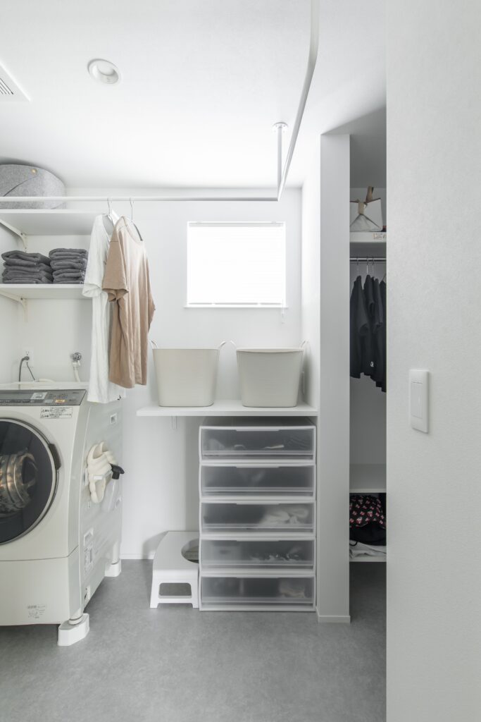 福井 注文住宅 室内干しランドリールームの施工事例