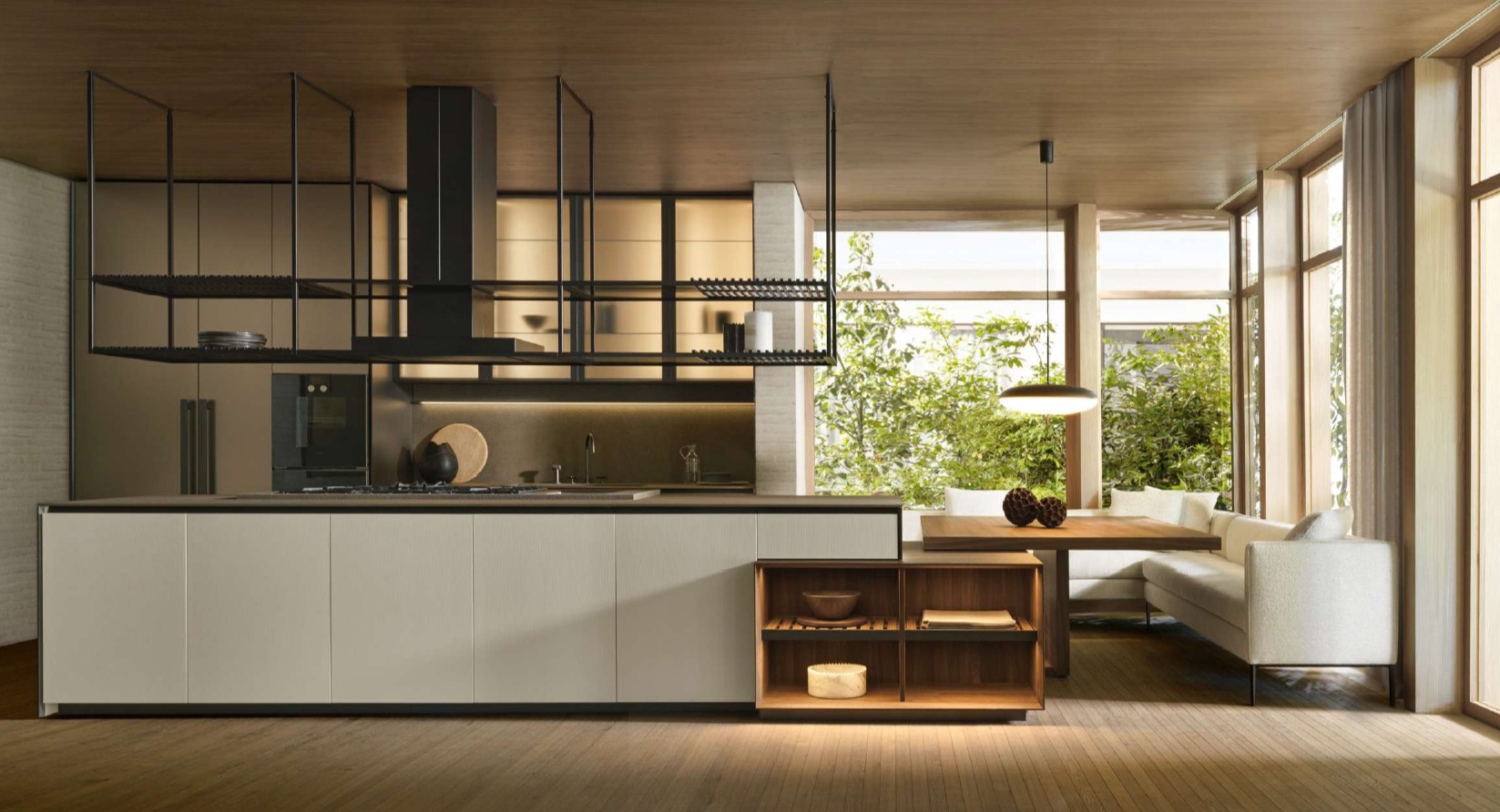 ホテルライクなダイニング空間 ペンダント照明で上質に演出